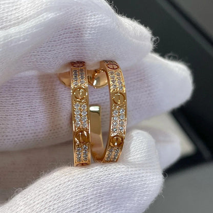 [LUXE] LOVE EARRINGS 3.6MM DIAMOND PAVED