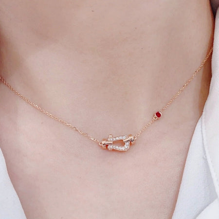 [LUXE] COLLAR DE ORO ROSA CON DIAMANTES FORCE 10