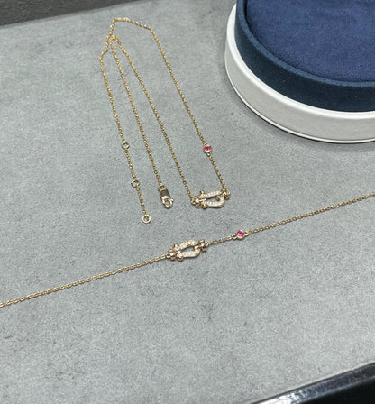 [LUXE] COLLAR DE ORO ROSA CON DIAMANTES FORCE 10
