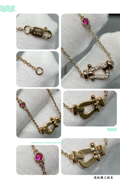 [LUXE] COLLAR DE ORO ROSA CON DIAMANTES FORCE 10