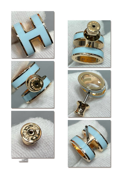 [LUXE] PENDIENTES POP H AZUL CIELO