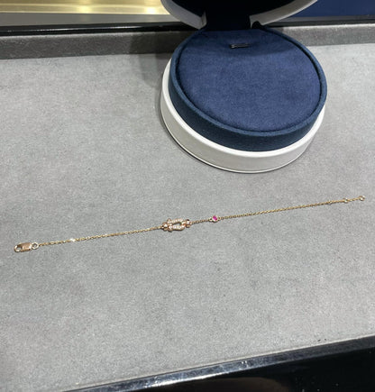 [LUXE]Pulsera de eslabones de cadena de diamantes Force 10 en oro rosa