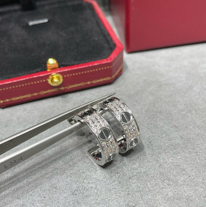 [LUXE] PENDIENTES DE PLATA CON DIAMANTES Y CERÁMICA LOVE