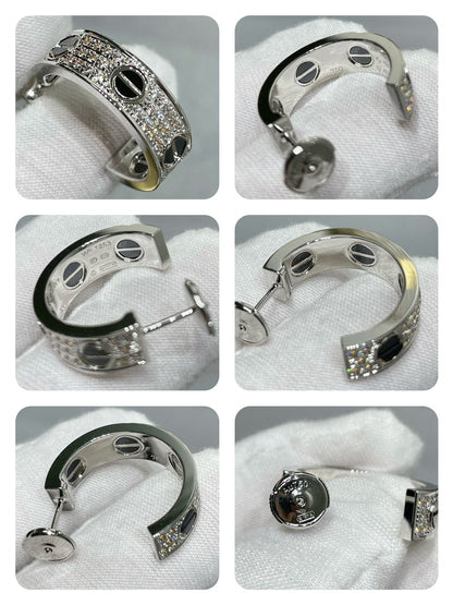 [LUXE] PENDIENTES DE PLATA CON DIAMANTES Y CERÁMICA LOVE