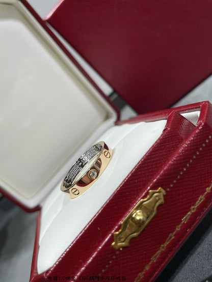 [LUXE] ANILLO DOBLE AMOR DE ORO ROSA, PLATA Y DIAMANTE