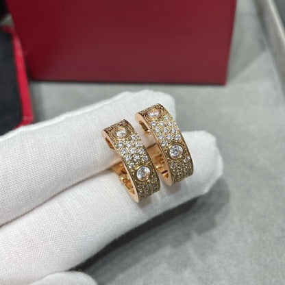 [LUXE] LOVE 5.5MM DIAMOND PAVED EARRINGS