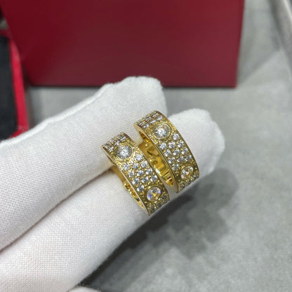 [LUXE] LOVE 5.5MM DIAMOND PAVED EARRINGS
