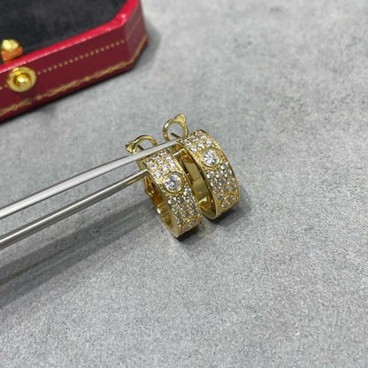 [LUXE] LOVE 5.5MM DIAMOND PAVED EARRINGS