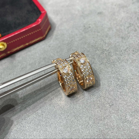 [LUXE] LOVE 5.5MM DIAMOND PAVED EARRINGS