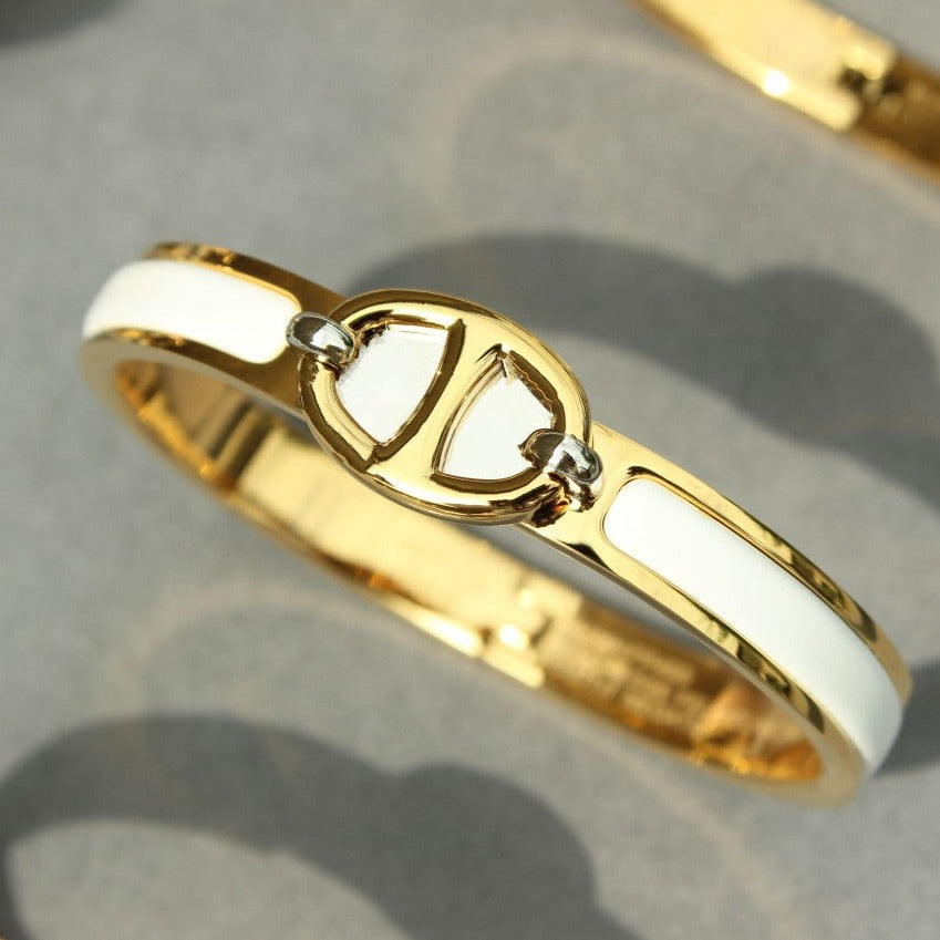 PULSERA DE ORO CON CADENA CLIC [LUXE]