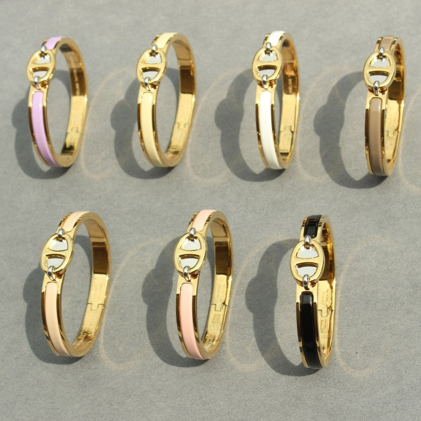 PULSERA DE ORO CON CADENA CLIC [LUXE]