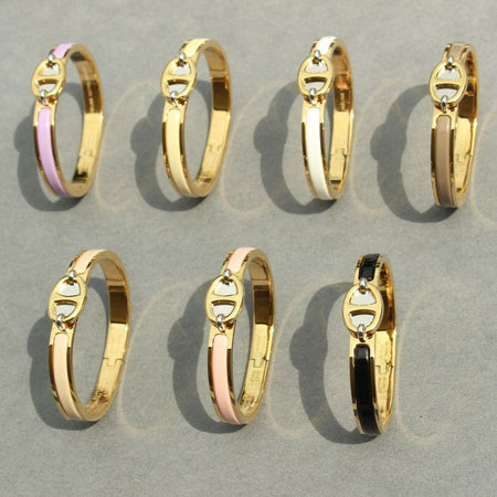 PULSERA DE ORO CON CADENA CLIC [LUXE]
