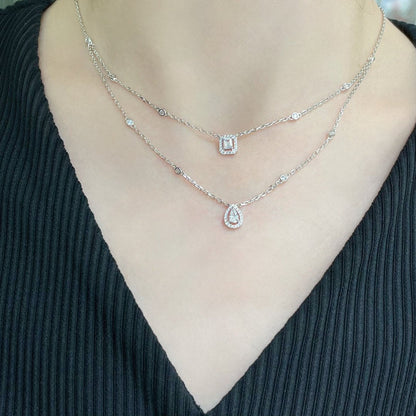 [LUXE] MY TWIN 2 ROW DIAMOND NECKLACE