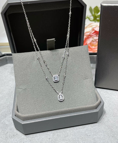 [LUXE] MY TWIN 2 ROW DIAMOND NECKLACE
