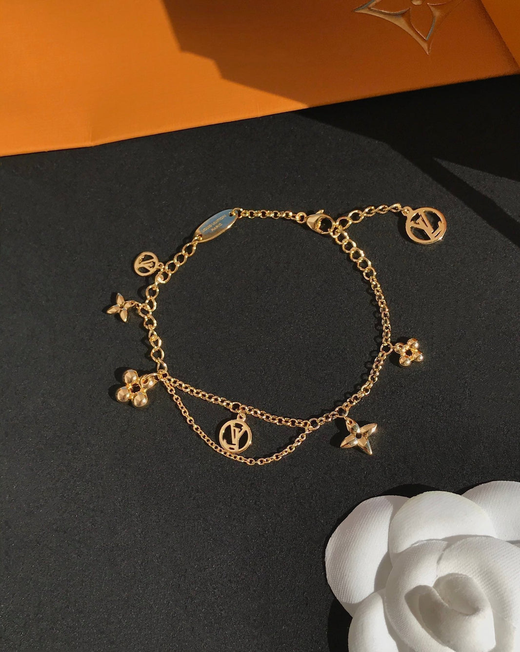[LUXE]PULSERA DE MOPA DE ORO ROSA FLORIENTE