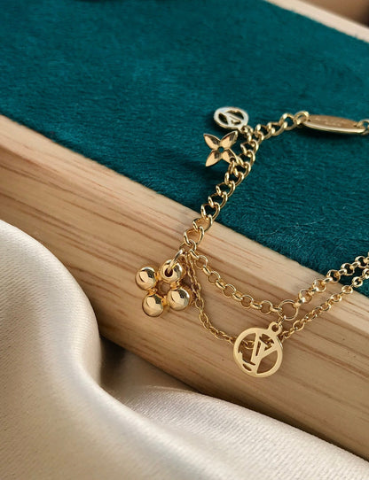 [LUXE]PULSERA DE MOPA DE ORO ROSA FLORIENTE