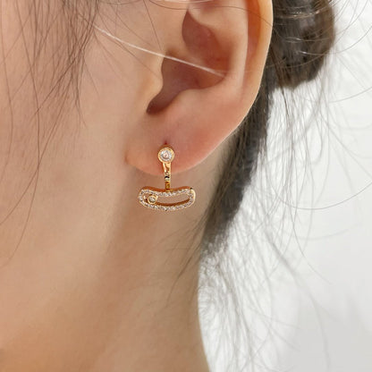 [LUXE] MOVE UNO PINK GOLD DIAMOND EARRINGS