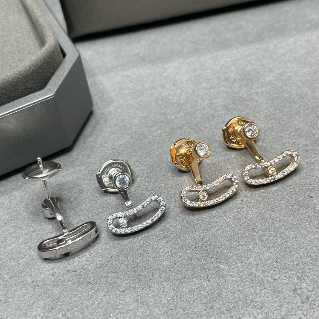 [LUXE] MOVE UNO PINK GOLD DIAMOND EARRINGS