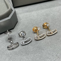 [LUXE] MOVE UNO PINK GOLD DIAMOND EARRINGS