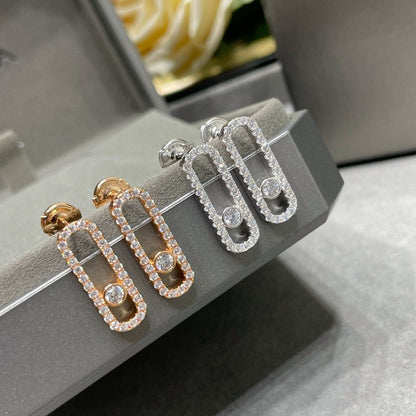 [LUXE] MOVE UNO STUD DIAMOND PAVED EARRINGS