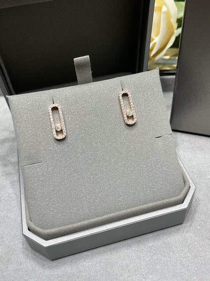 [LUXE] MOVE UNO STUD DIAMOND PAVED EARRINGS