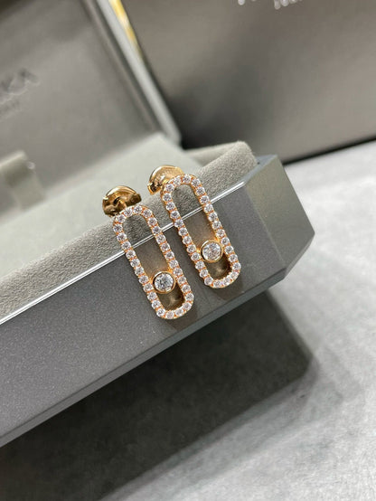 [LUXE] MOVE UNO STUD DIAMOND PAVED EARRINGS