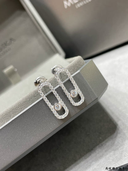 [LUXE] MOVE UNO STUD DIAMOND PAVED EARRINGS