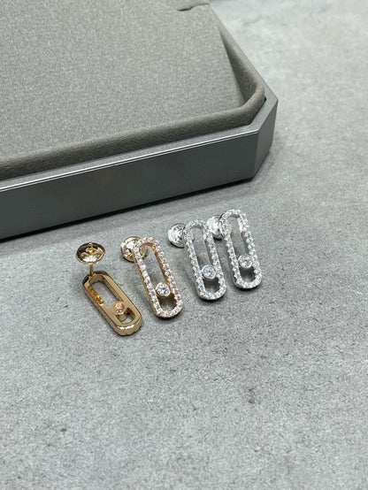 [LUXE] MOVE UNO STUD DIAMOND PAVED EARRINGS