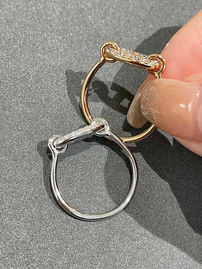 [LUXE]ANILLO REDONDO DE DIAMANTES PEQUEÑOS