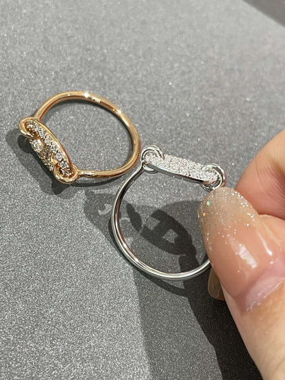 [LUXE]ANILLO REDONDO DE DIAMANTES PEQUEÑOS