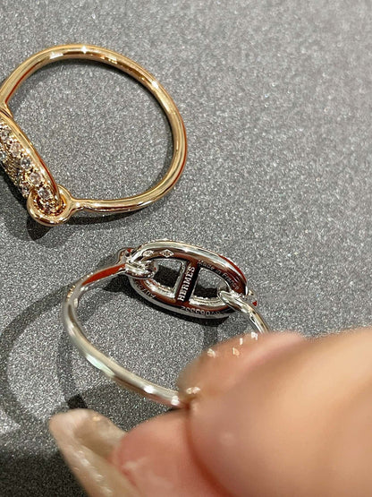 [LUXE]ANILLO REDONDO DE DIAMANTES PEQUEÑOS