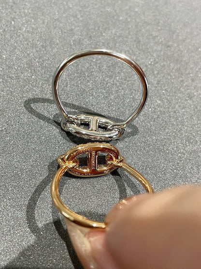 [LUXE]ANILLO REDONDO DE DIAMANTES PEQUEÑOS