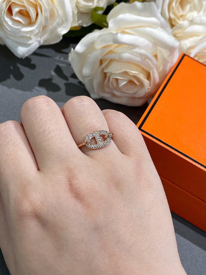 [LUXE]ANILLO REDONDO DE DIAMANTES PEQUEÑOS