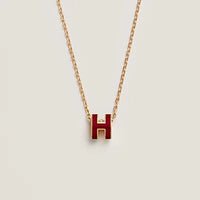 [LUXE] HM CLIC COLLAR DE ORO CON ESMALTE ROJO