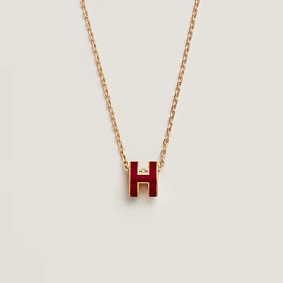 [LUXE] HM CLIC COLLAR DE ORO CON ESMALTE ROJO