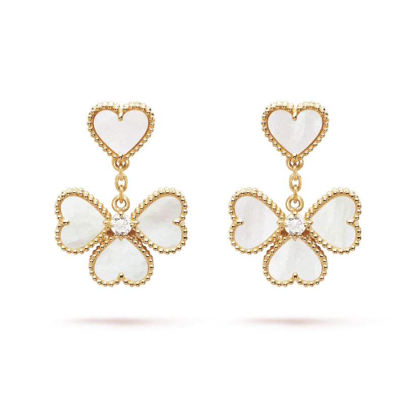 [LUXE]CLOVER SWEET WHITE MOP EARRINGS