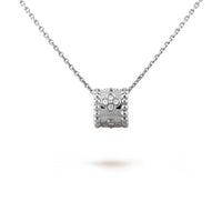 [LUXE] COLLAR DE PLATA CON DIAMANTES Y PEDANTE DE PERLEE 