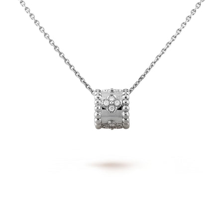 [LUXE] COLLAR DE PLATA CON DIAMANTES Y PEDANTE DE PERLEE 