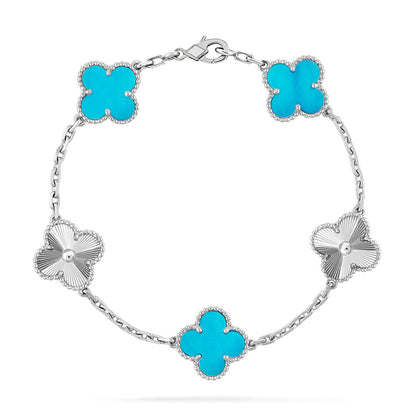 [LUXE] CLOVER 5 MOTIF TURQUOISE BRACELET COLLECTION