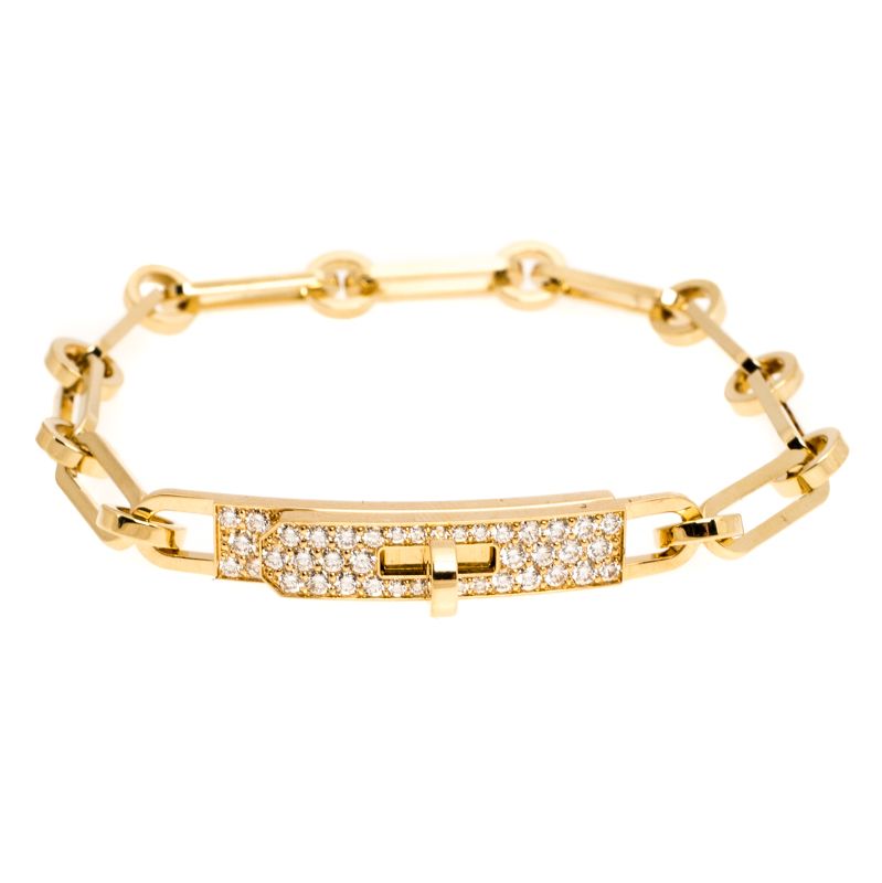 [LUXE]PULSERA DE CADENA MODELO PEQUEÑO DIAMANTE