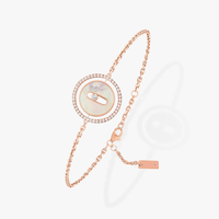 [LUXE] LUCKY MOVE WHITE MOTHER OF PEARL PINK GOLD DIAMOND BRACELET