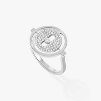 [LUXE] LUCKY MOVE PAVED SILVER DIAMOND RING