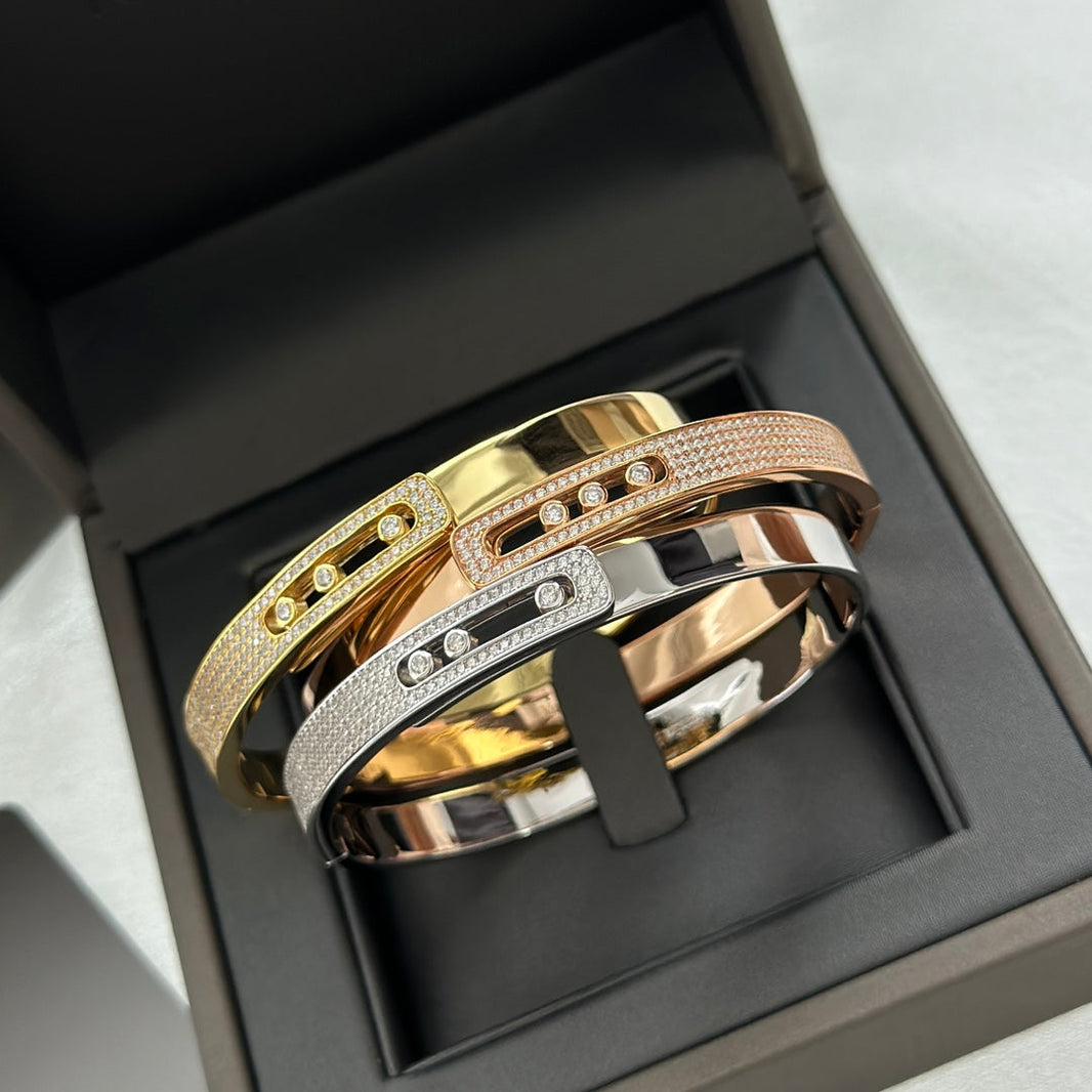 [LUXE] Move Noa Rose Gold Pavé Diamond Bangle Bracelet
