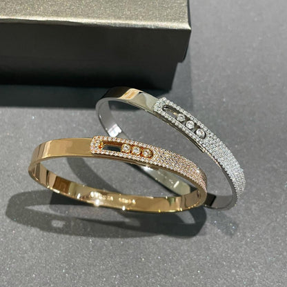 [LUXE] Move Noa Rose Gold Pavé Diamond Bangle Bracelet