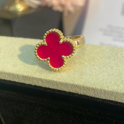[LUXE]NEW CLOVER PINK ENAMEL RINGS