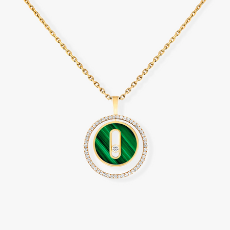 [LUXE] LUCKY MOVE 1 DIAMOND MALACHITE GOLD DIAMOND NECKLACE