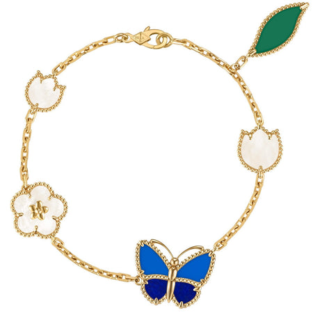 [LUXE]2026 NEW ARRIVAL LUCKY SPRING BUTTERFLY 5 MOTIF BRACELET