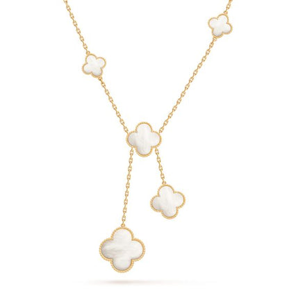 [LUXE]COLLAR DE NÁCAR CON TRÉBOL Y 6 MOTIVOS