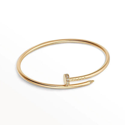 [LUXE] JUSTE Diamond & LOVE Diamond-Paved Bracelet Stack Set
