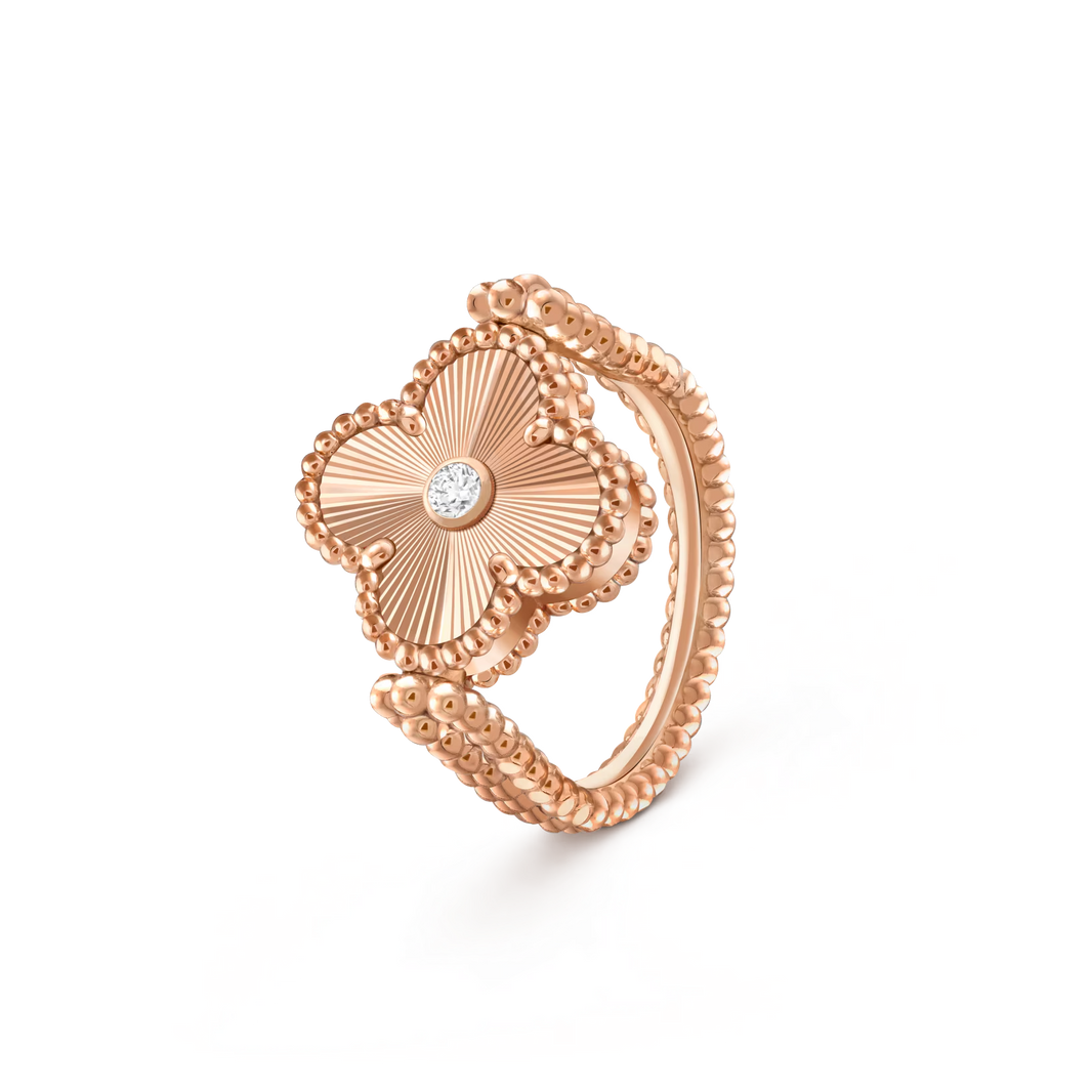 [LUXE]CLOVER RIVERSIBLE RING ROSE GOLD COLLECTION